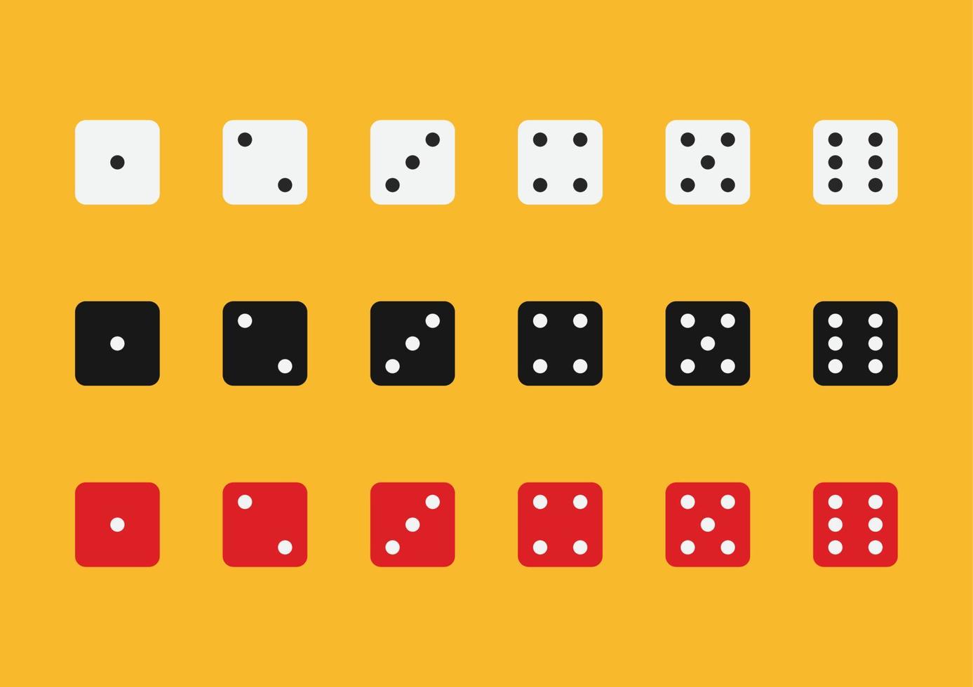 Dice in flat style design from one to six vector