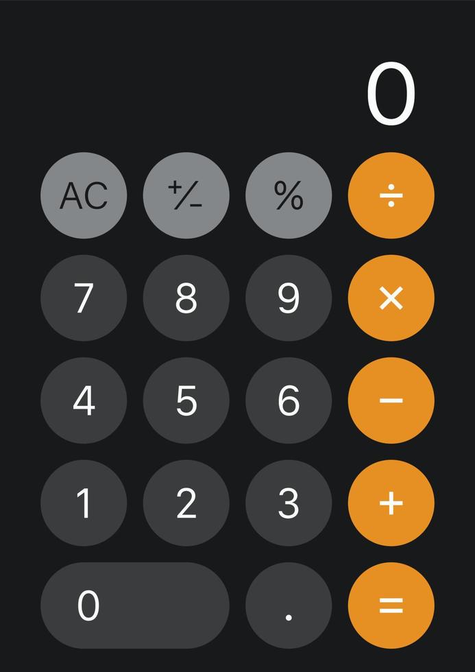 Calculater interface buttons vector