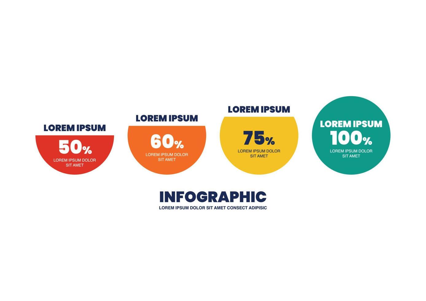 Circle infographic percentage design vector