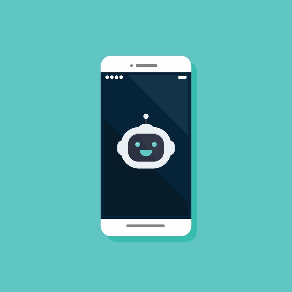 Robot avatar on smartphone vector