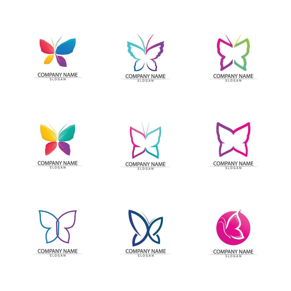 diseño de icono de mariposa de belleza vector