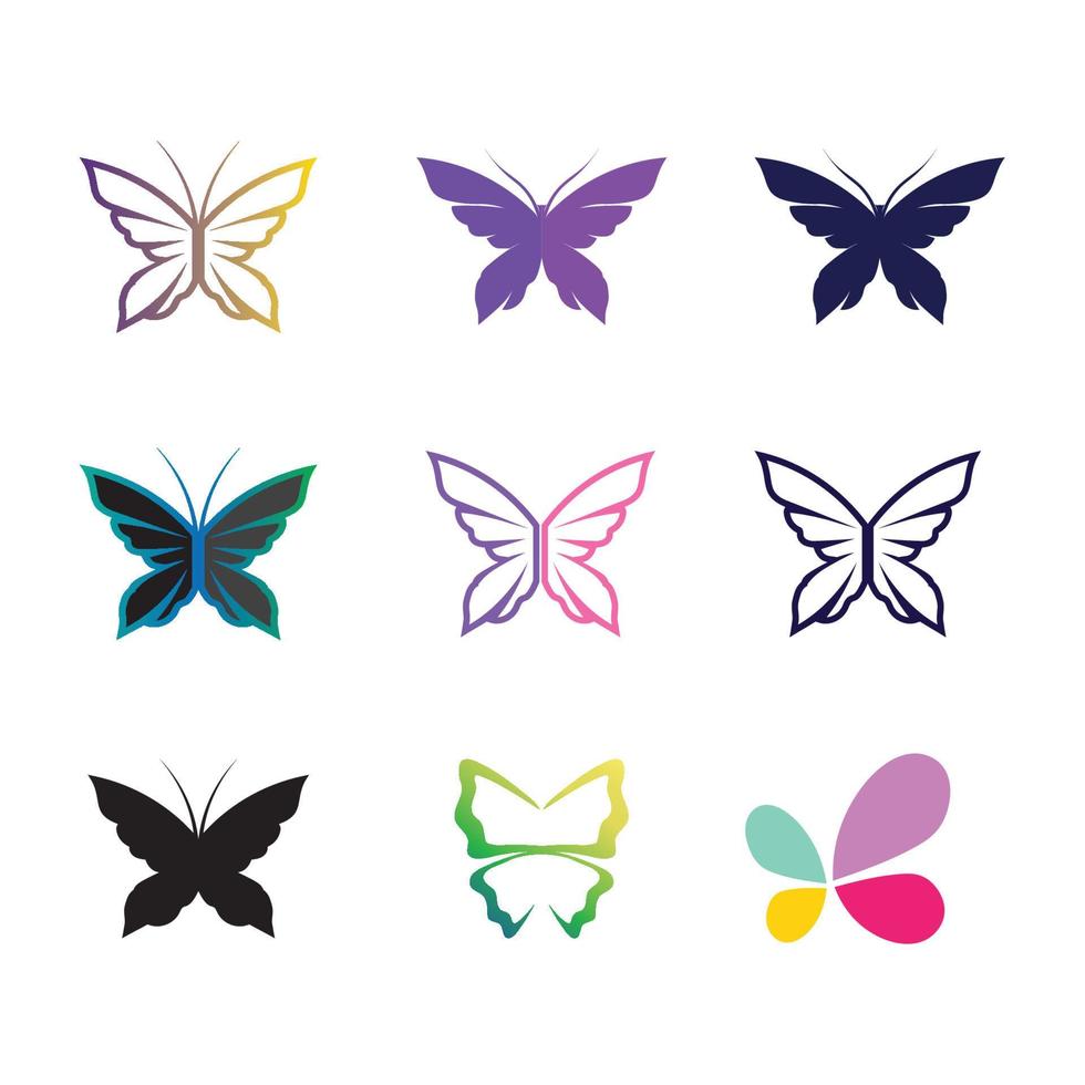 diseño de icono de mariposa de belleza vector