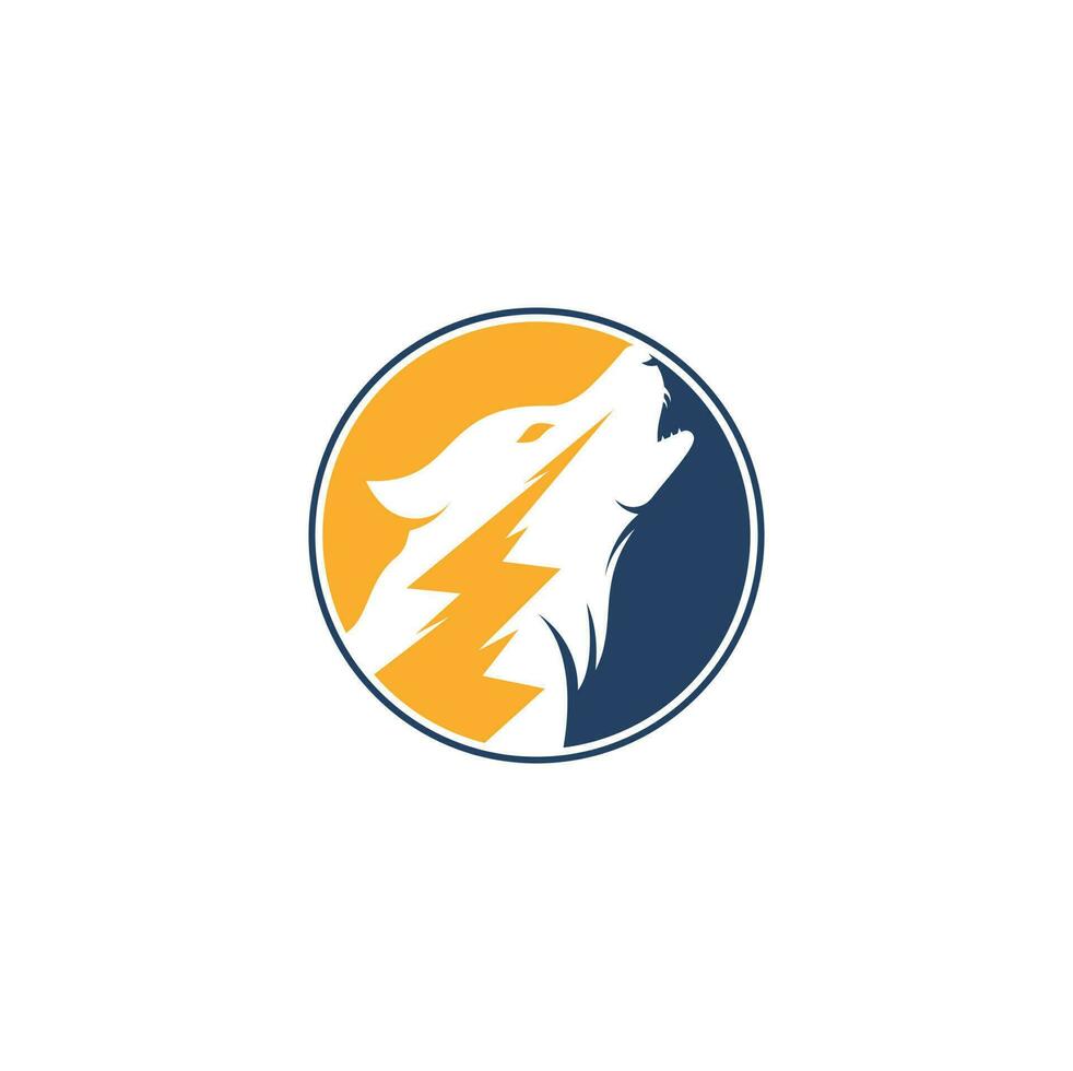 Thunder Wolf Logo design Vector. vector