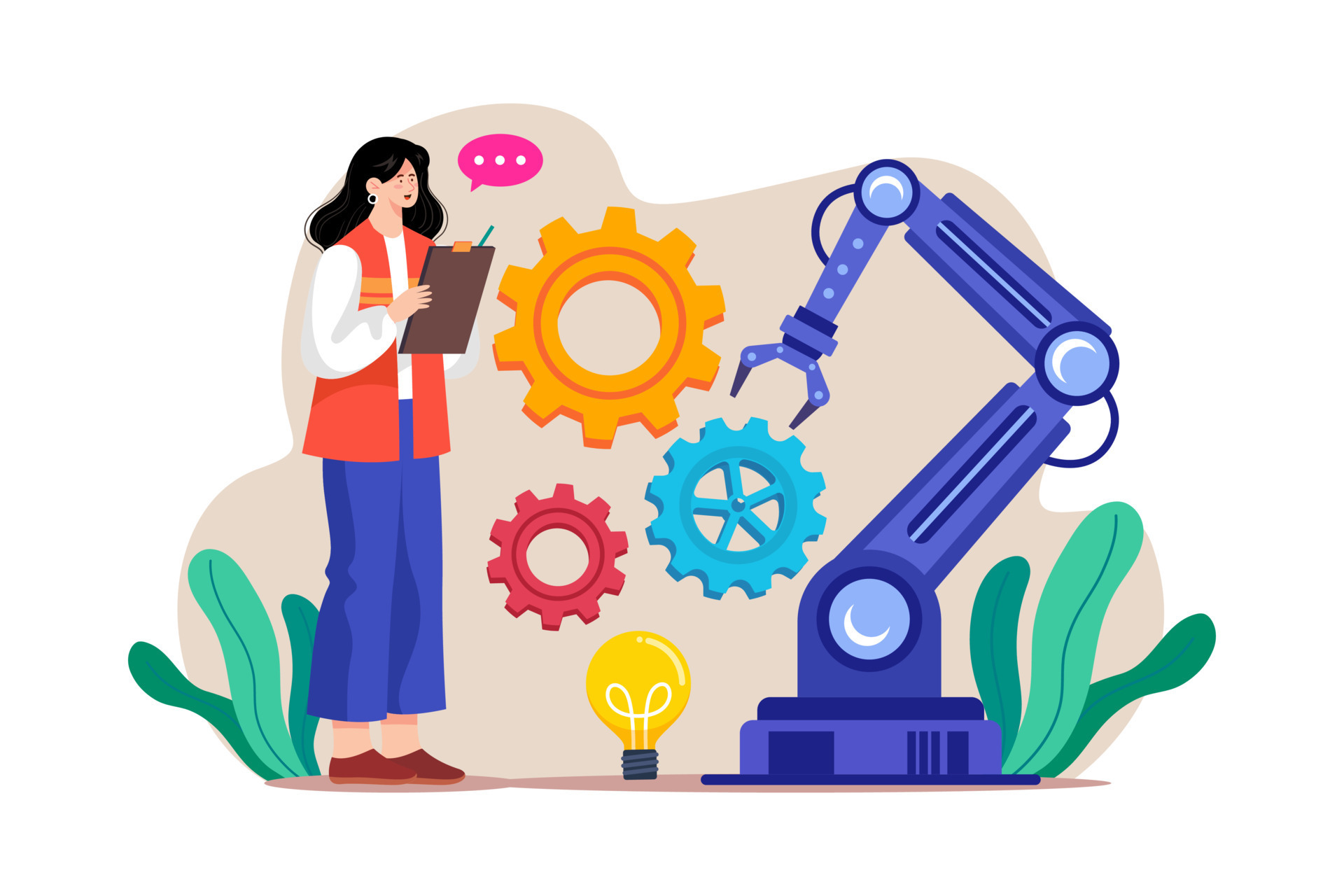 Automation Machine Illustration concept on white background 13927138