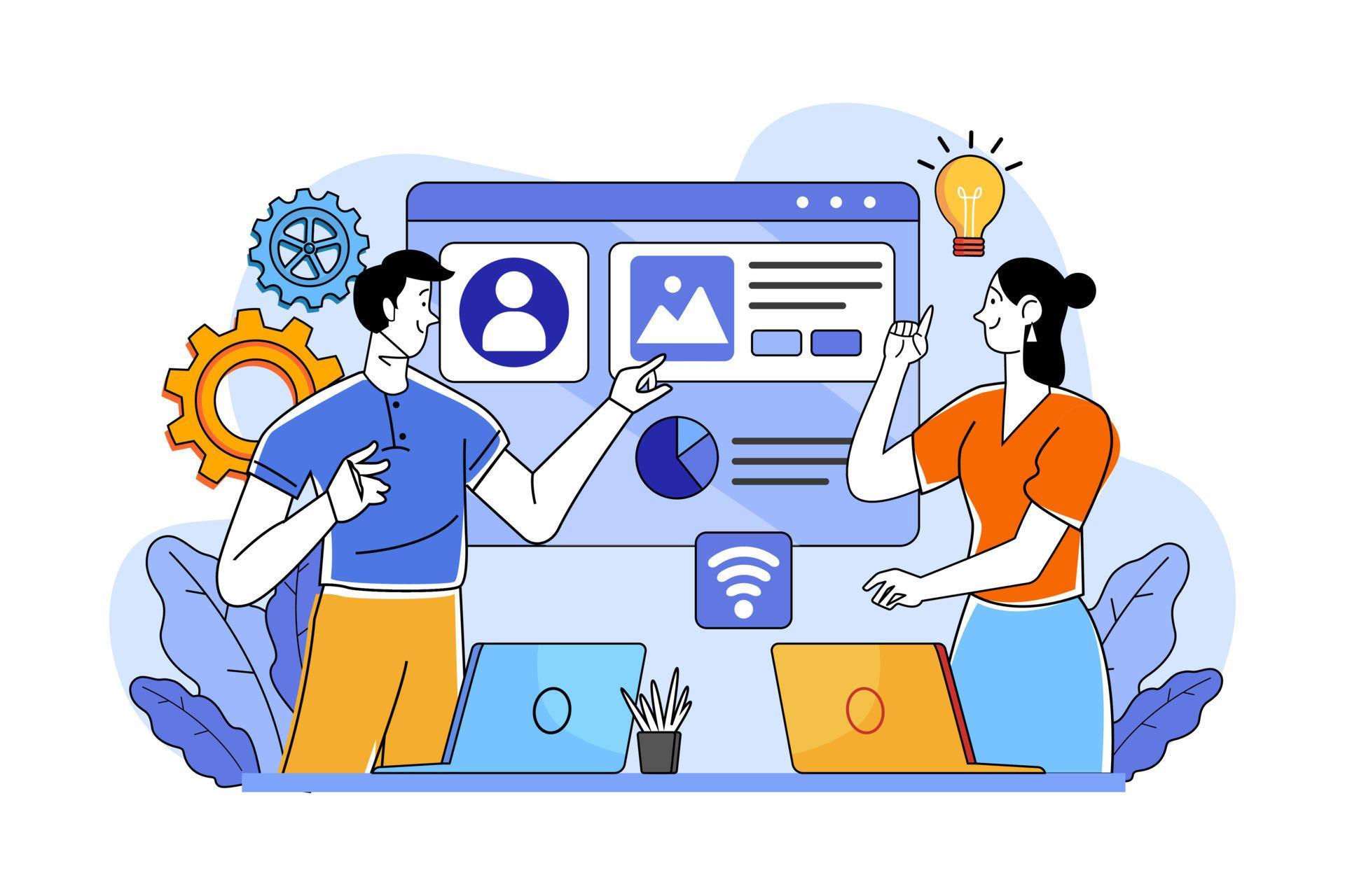 Adaptive Interface Design Illustration concept on white background ...