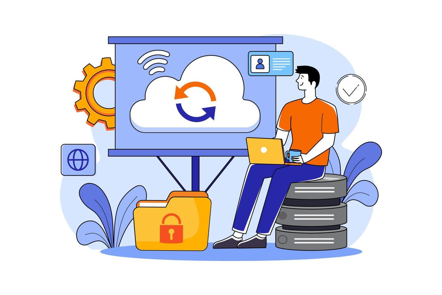 Cloud computing service Illustration concept on white background vector