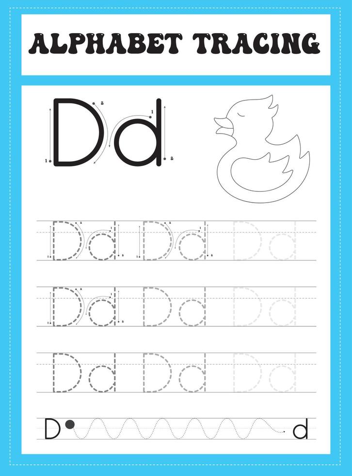 Alphabet Letter Tracing vector