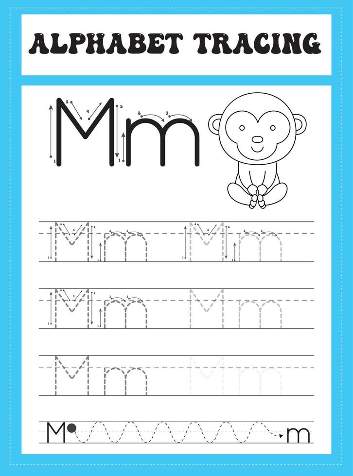 Alphabet Letter Tracing vector
