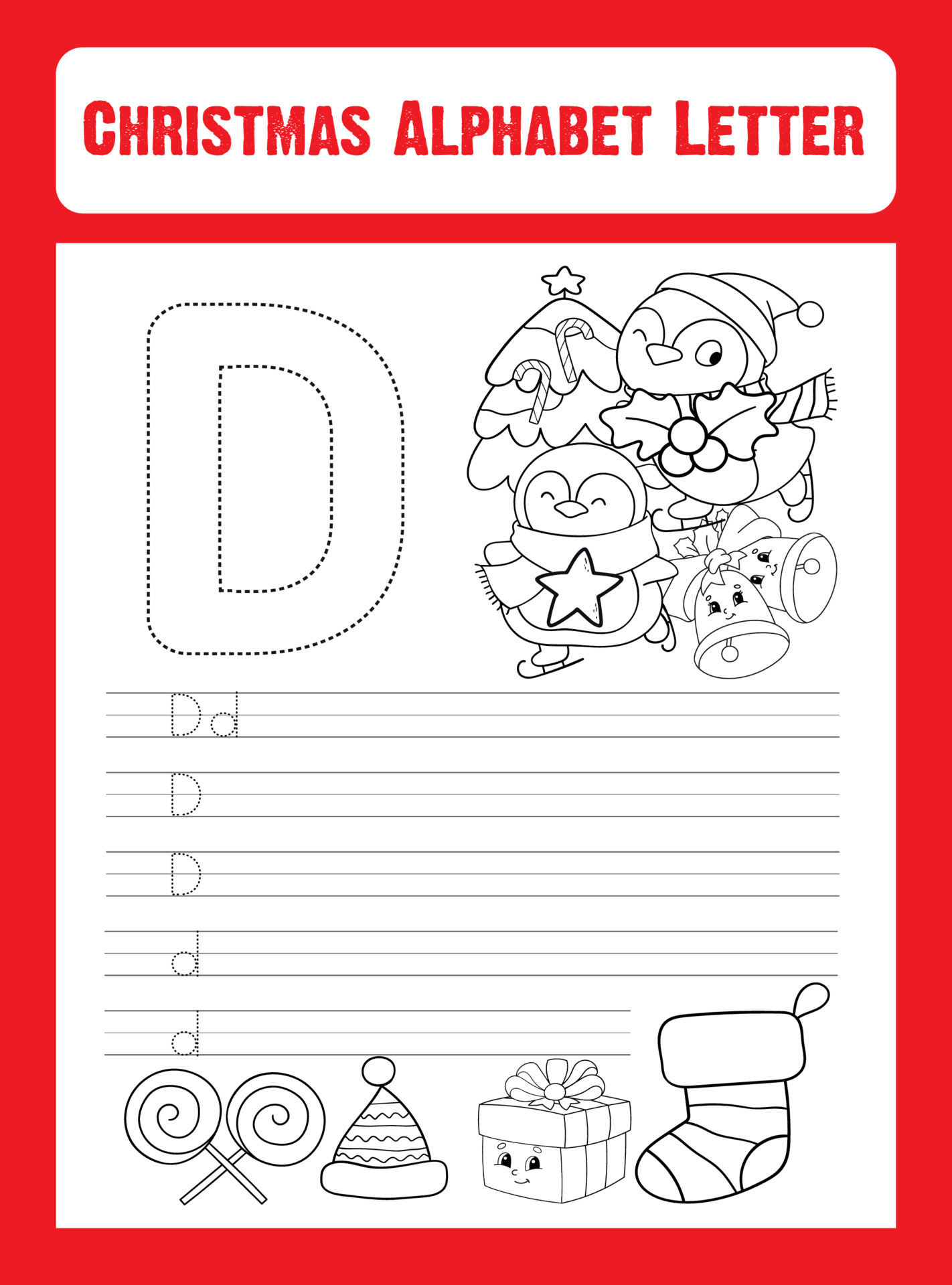 Merry Christmas Alphabet Letter Tracing 13927233 Vector Art at Vecteezy