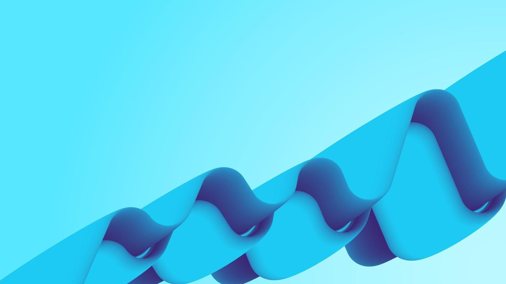 3d wave blue background vector