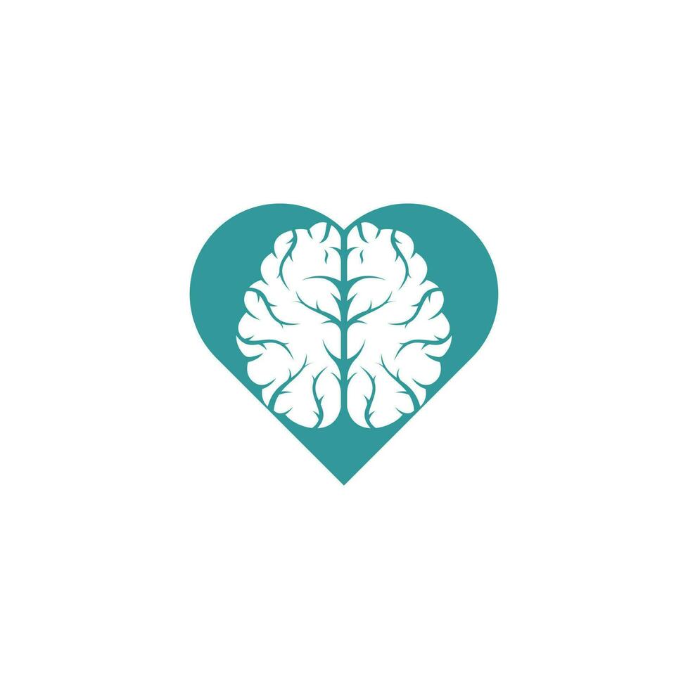 Brain heart shape concept logo design. Brainstorm power thinking brain Logotype icon vector