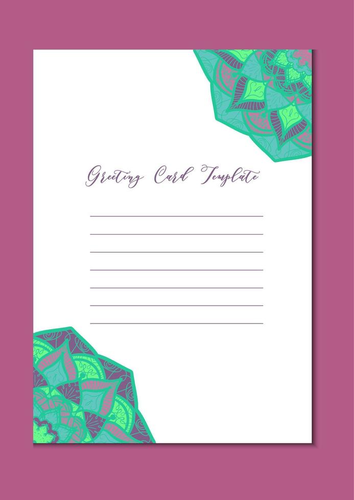 Mandala vintage template card vector