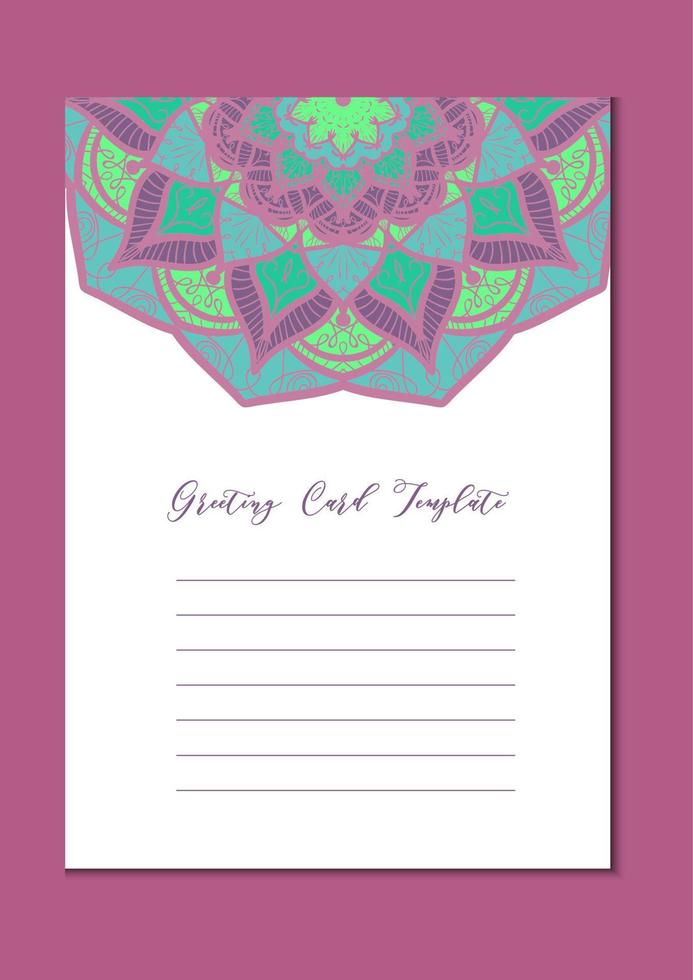 Mandala vintage template card vector