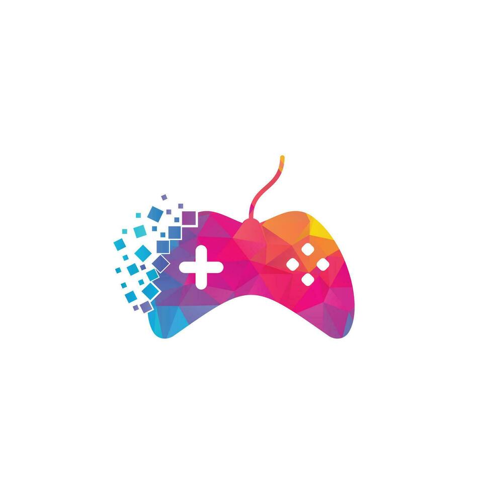 pixel game logo design vector illustration. Game Logo Design Template. Stick Game Icon Logo.