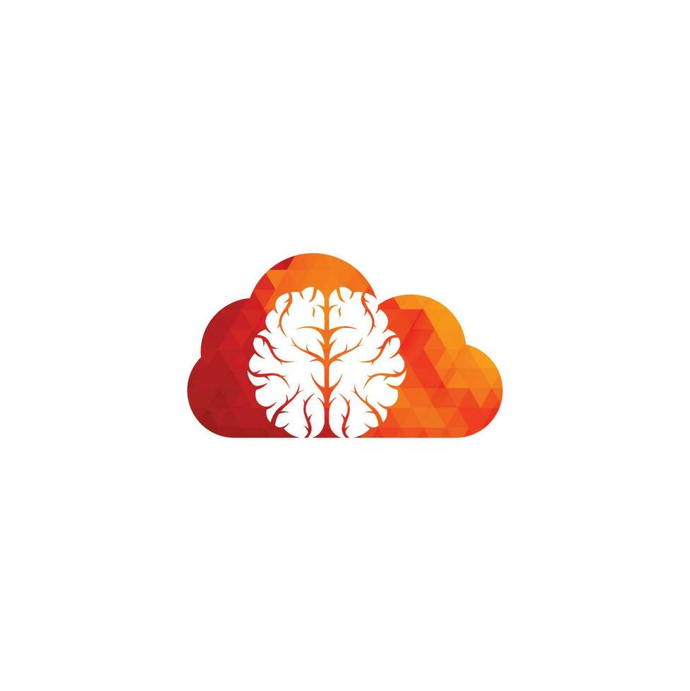 Brain cloud shape concept logo design. Brainstorm power thinking brain Logotype icon vector