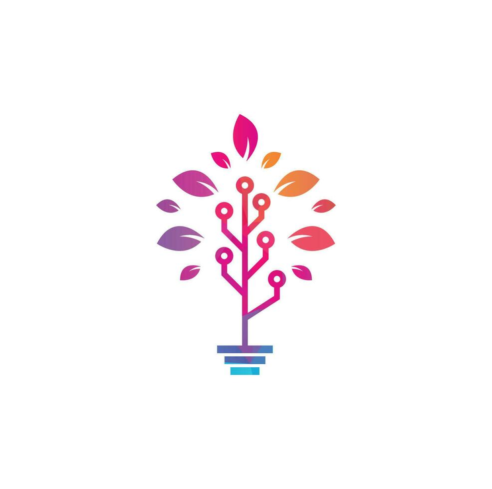 Tech Tree Logo Template Design. vector