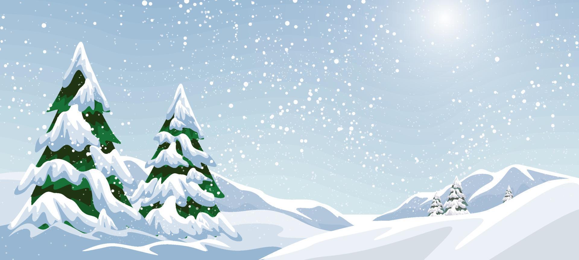 Nature Winter Scenery Landscape Background vector