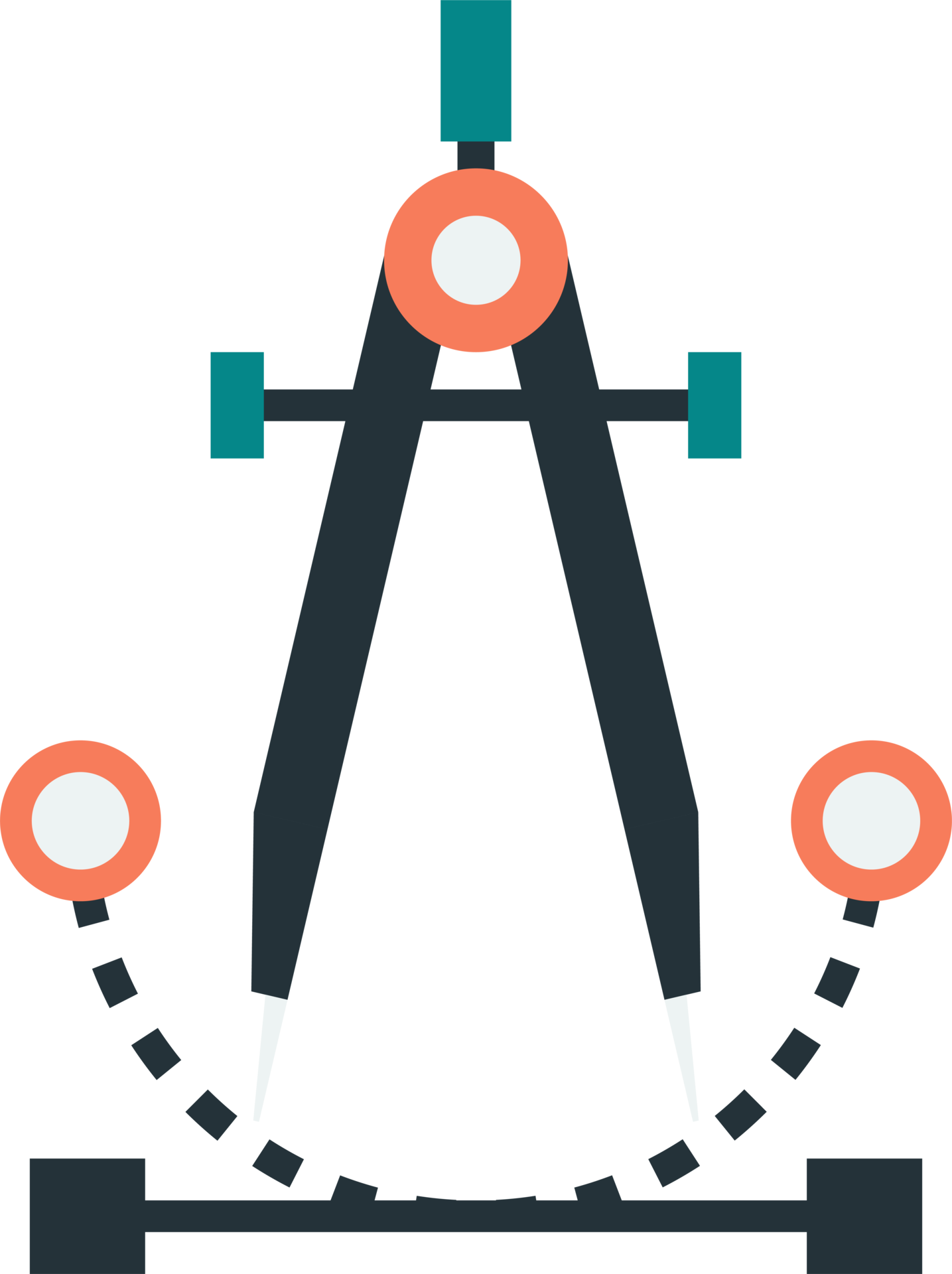 Compass divider illustration in minimal style 13927703 PNG