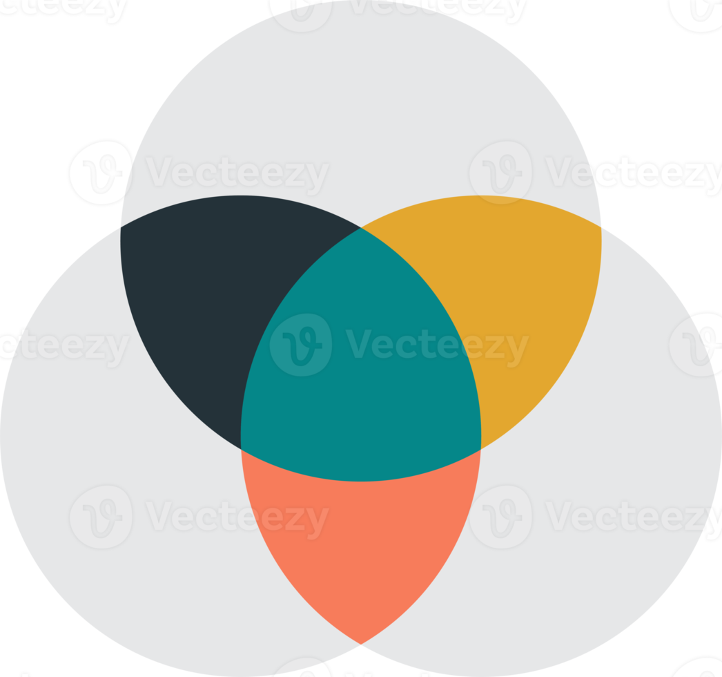 illustration de cercle en trois pièces dans un style minimal png