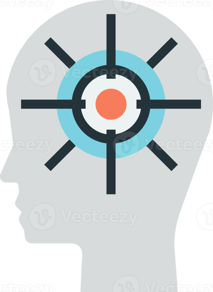 human head and target illustration in minimal style png