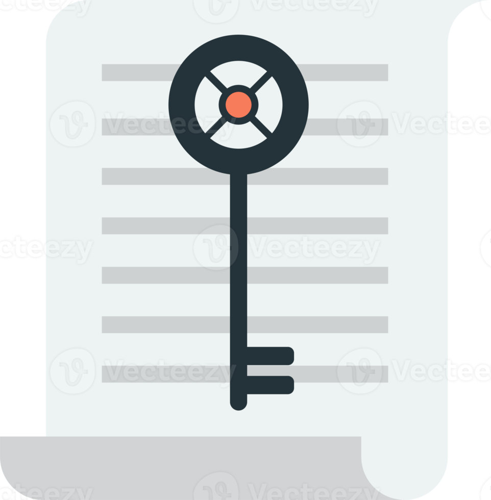 contract paper and keys illustration in minimal style png