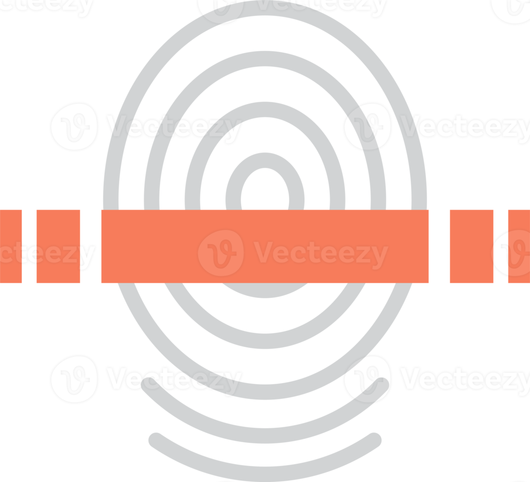 fingerprint scanning illustration in minimal style png