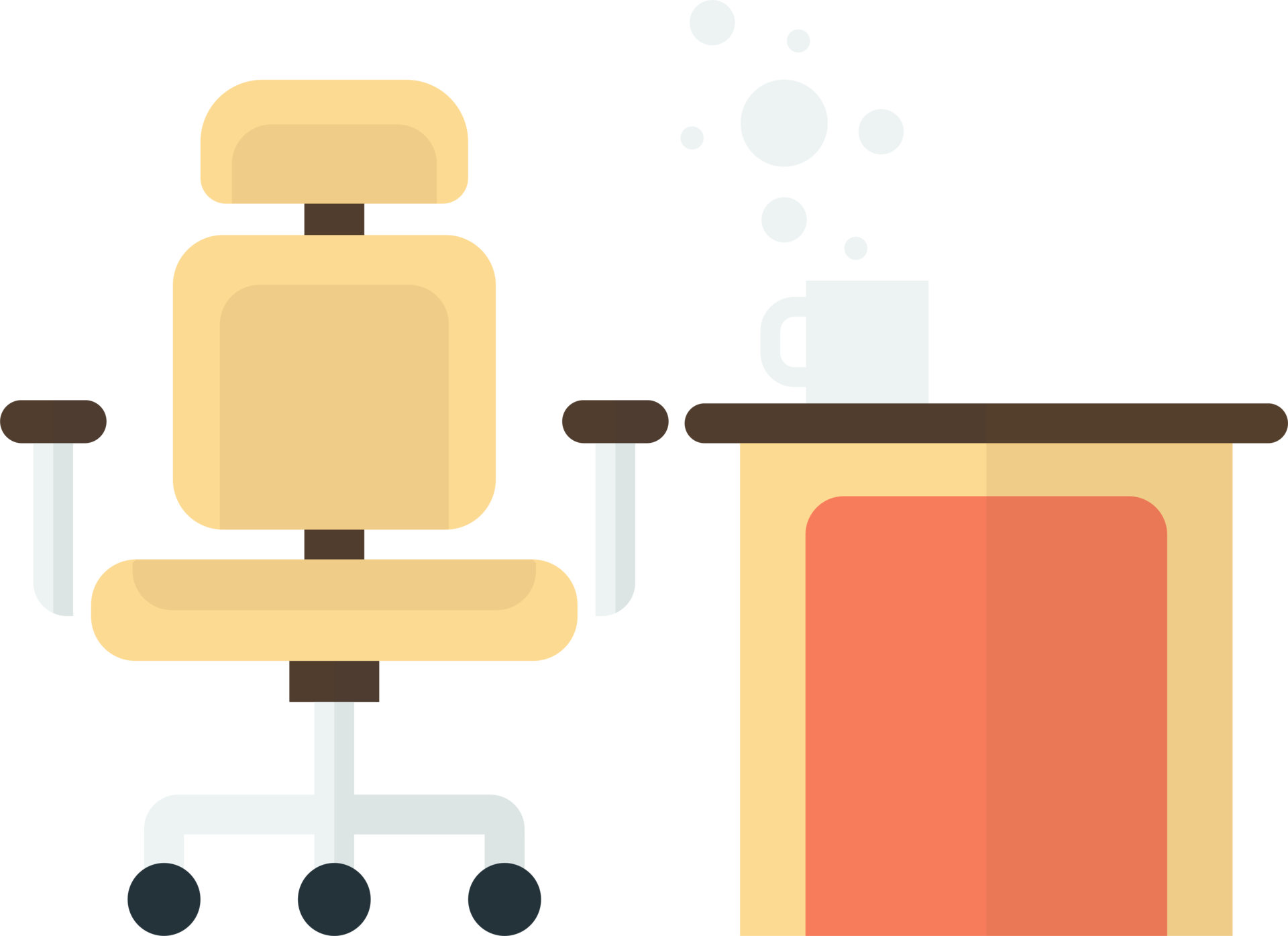 chair and desk illustration in minimal style 13927808 PNG