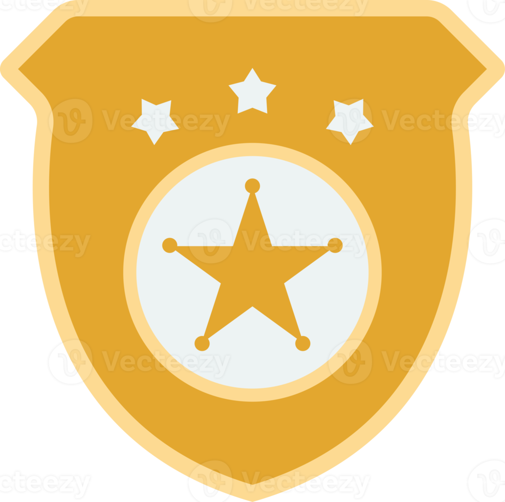 police badge illustration in minimal style png