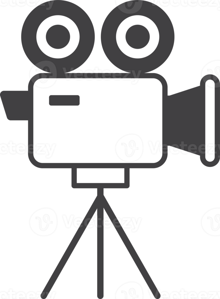 movie camera illustration in minimal style png