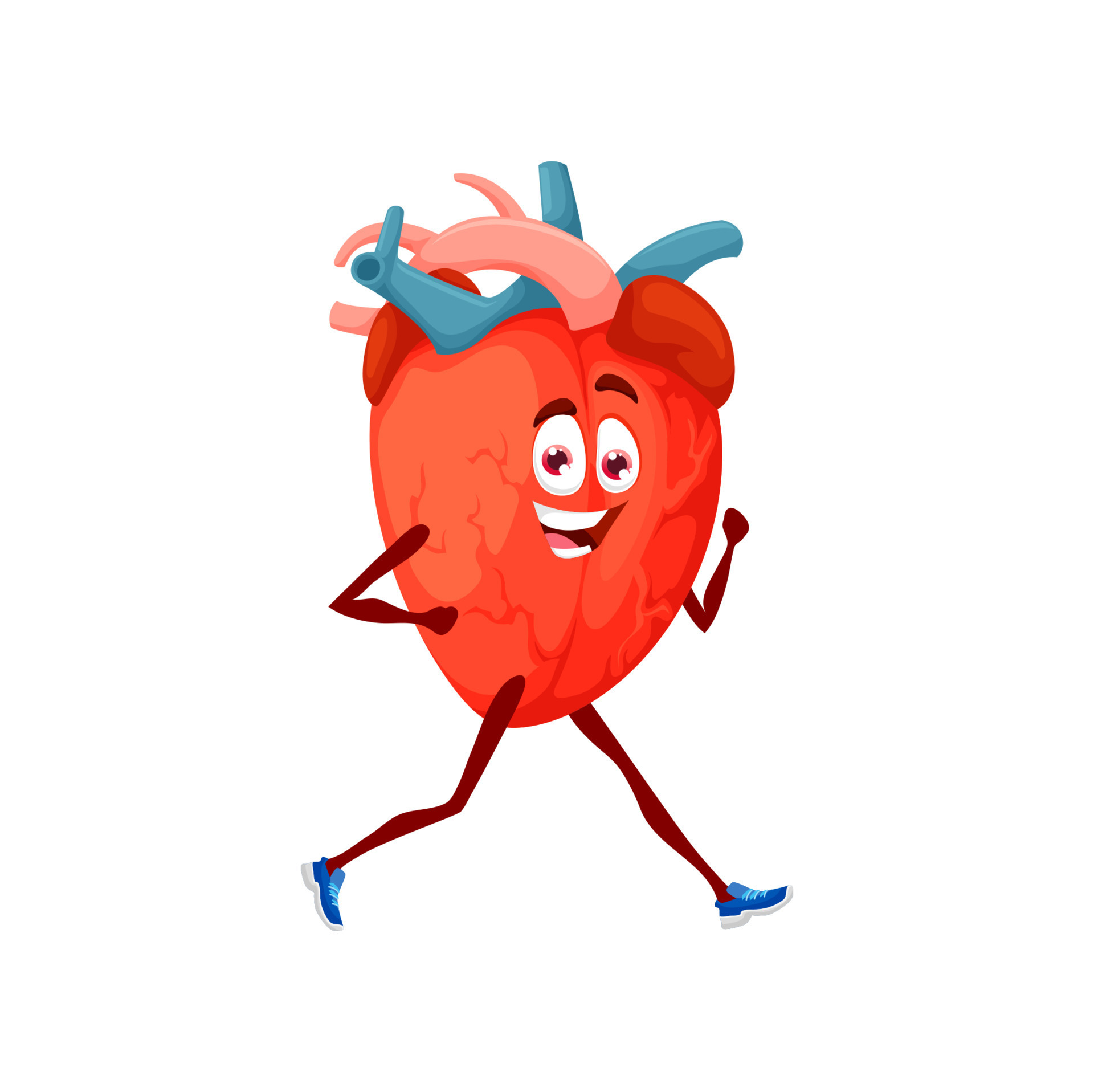 Cartoon running heart character jogging sport 13927898 Vector Art at