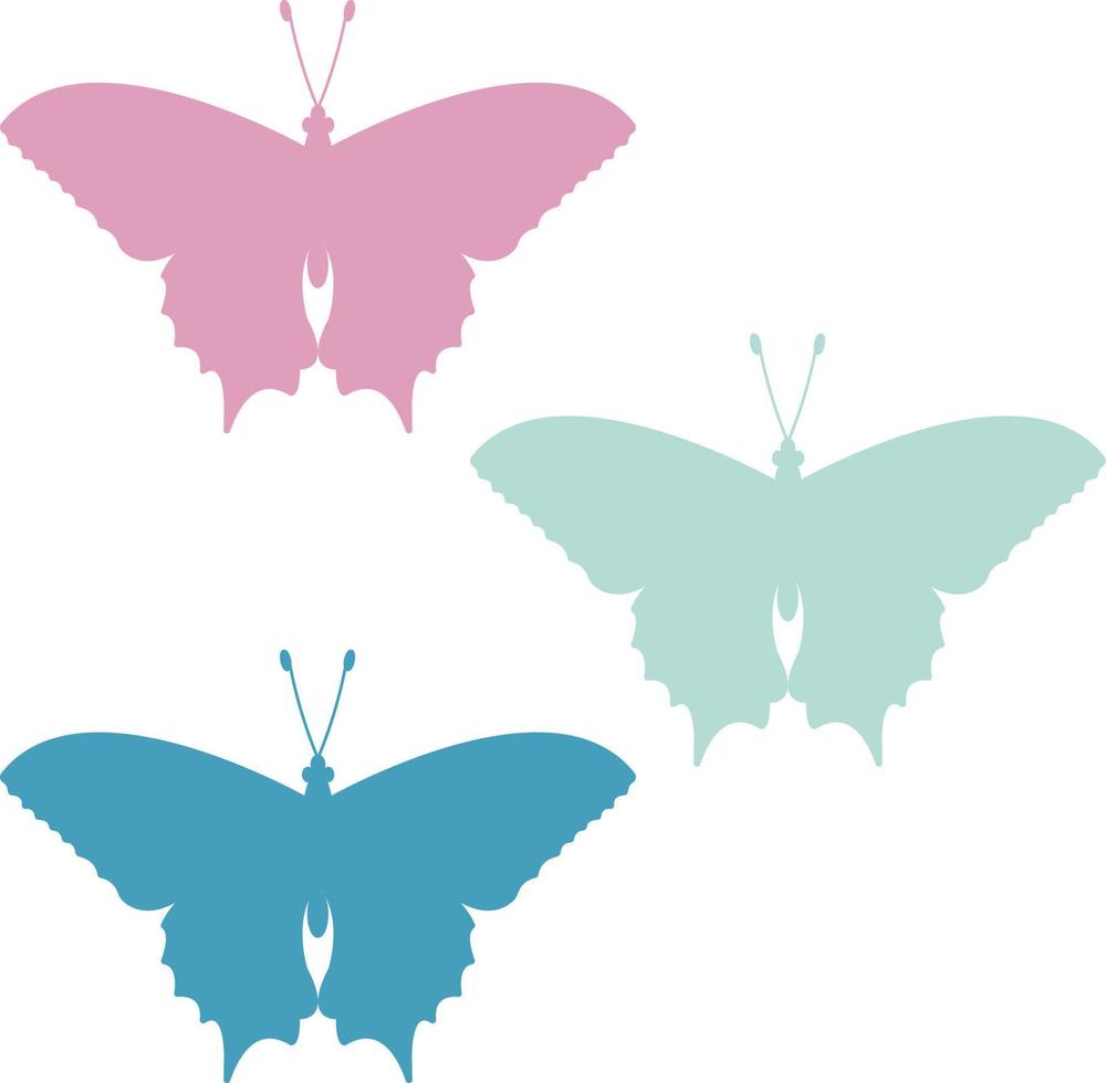 Butterfly set in pastel trendy colors on white 13927923 Vector Art at  Vecteezy