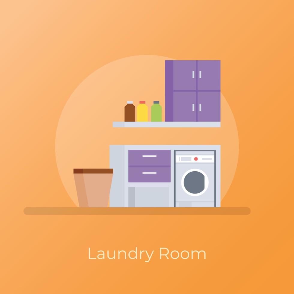 Trendy Laundry Room vector