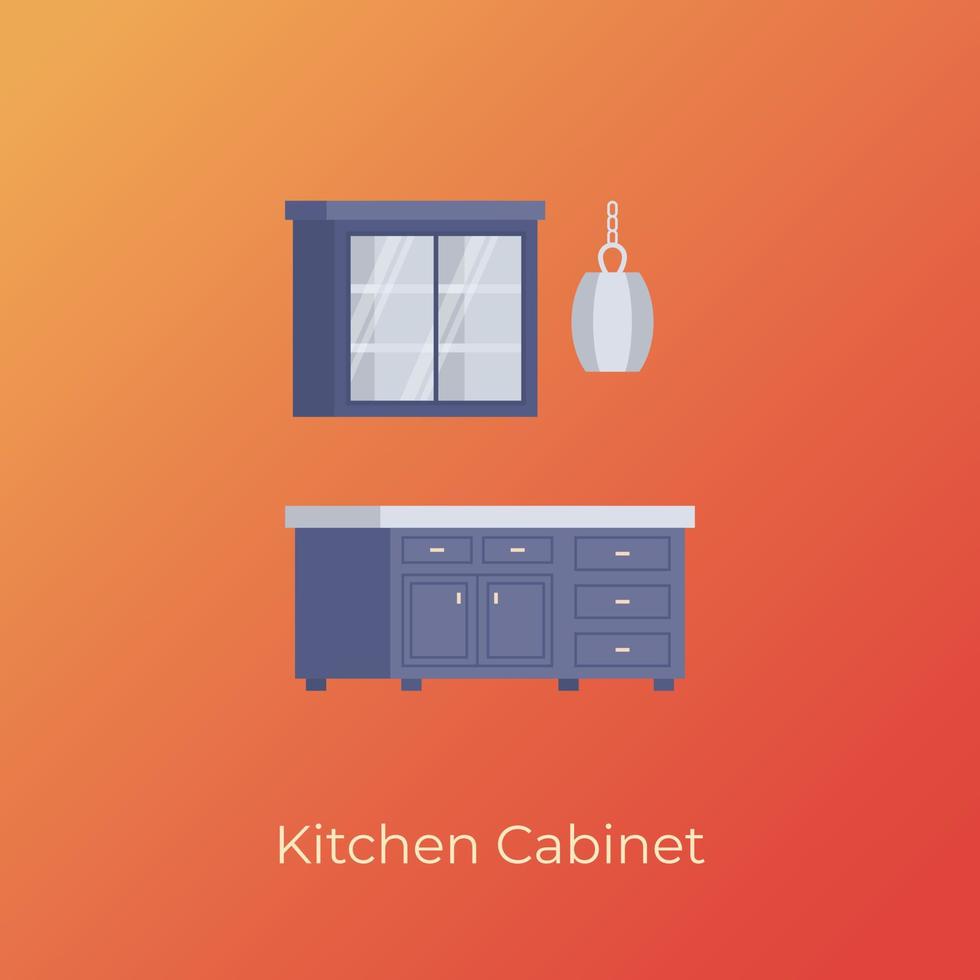 gabinete de cocina de moda vector