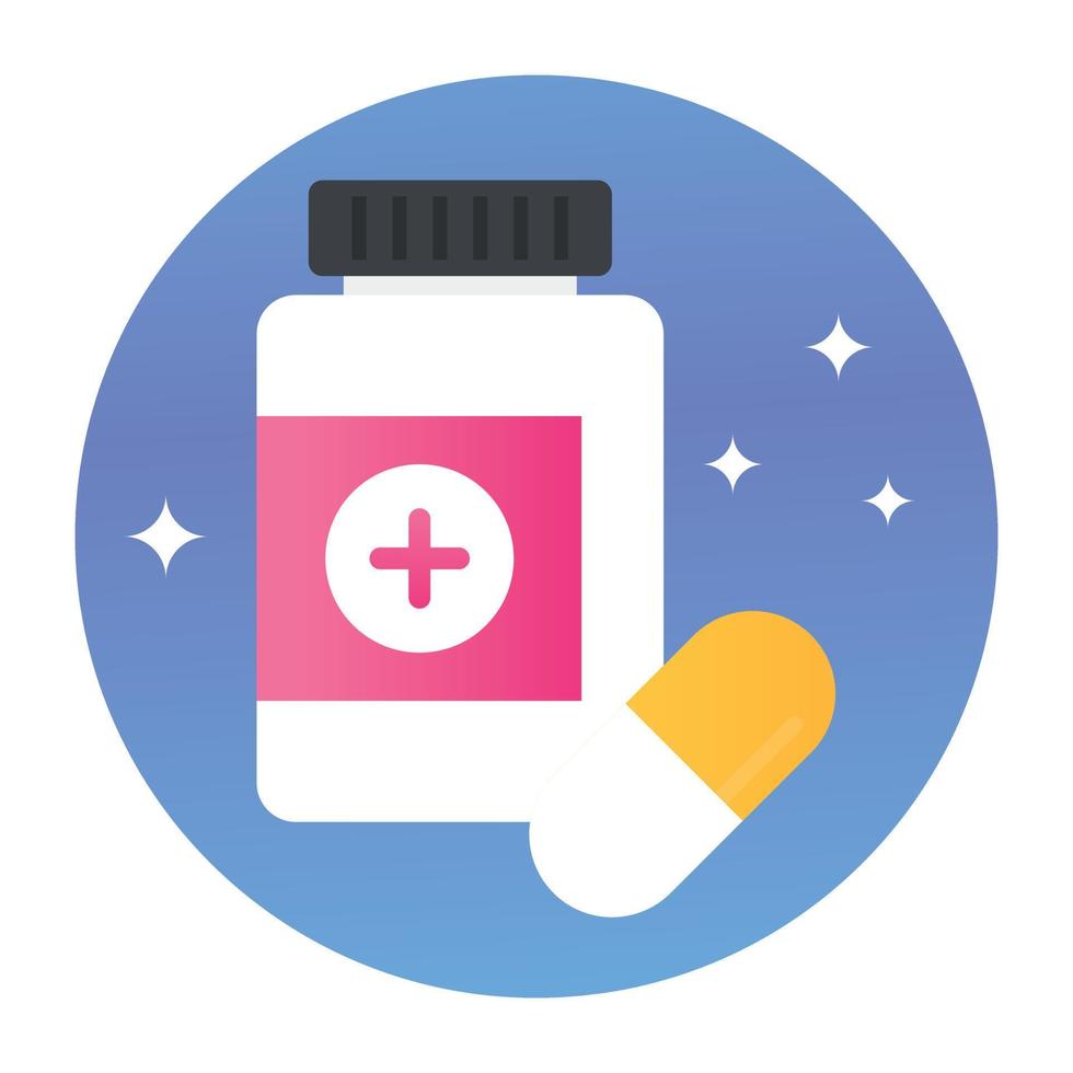 Trendy Pills Jar vector