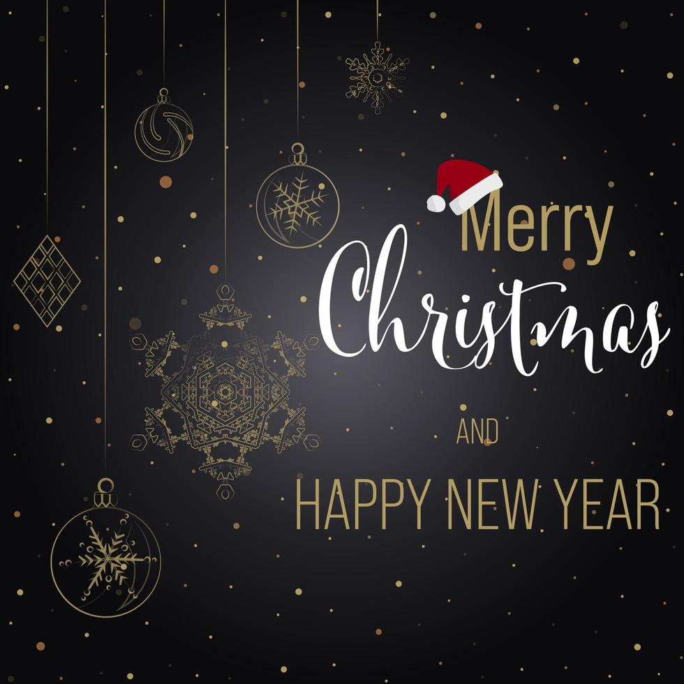 tarjeta de felicitación de fondo de navidad y año nuevo. ilustración vectorial vector