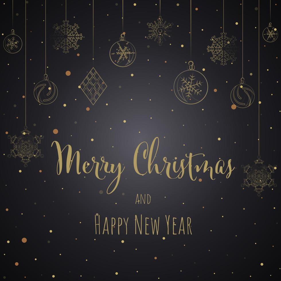 Christmas and New Year background greeting card. Vector illustration