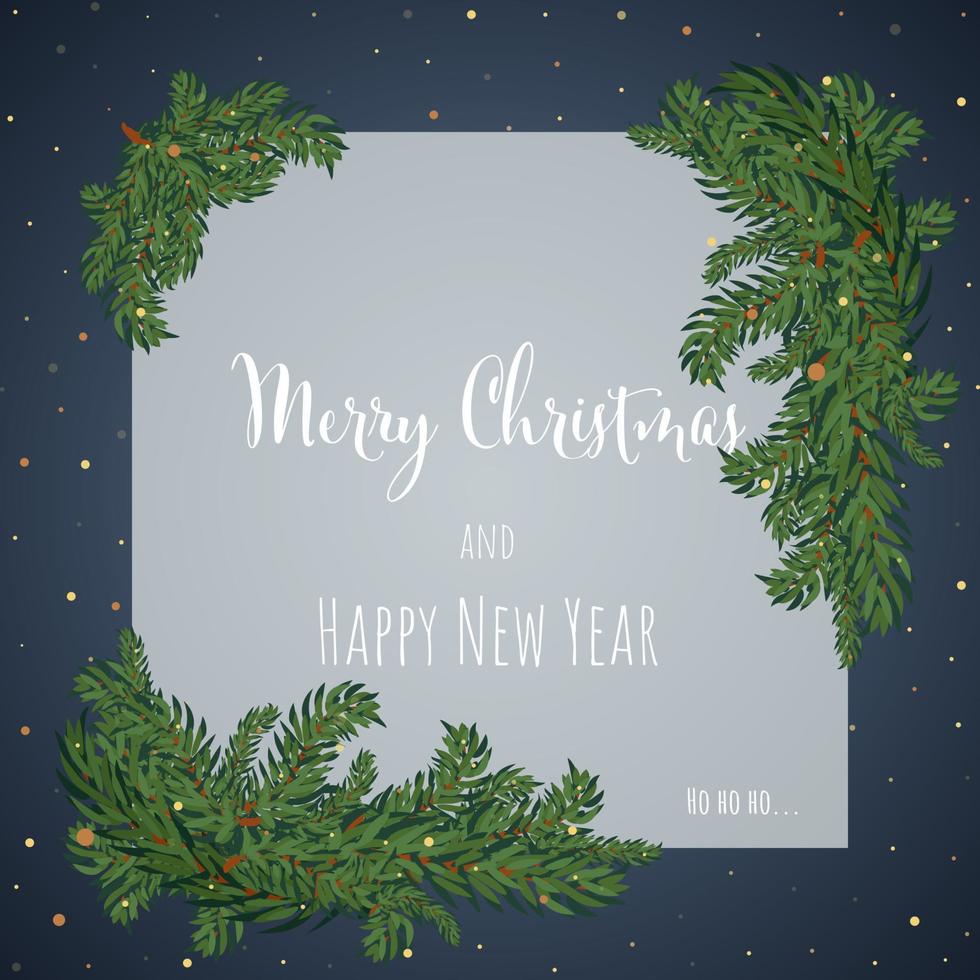 Christmas and New Year background greeting card. Vector illustration