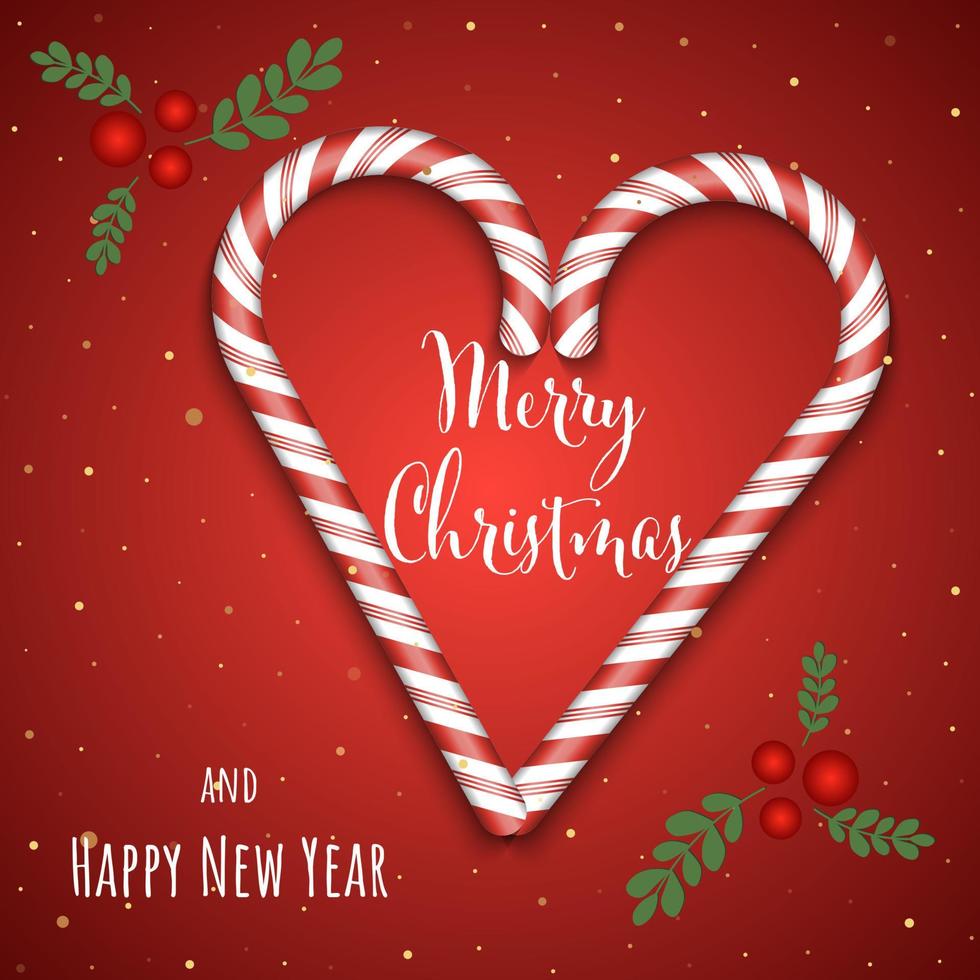 Christmas and New Year background greeting card. Vector illustration
