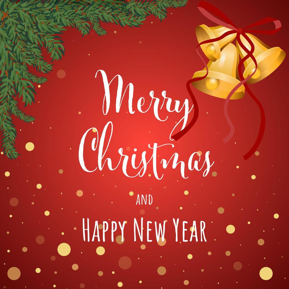 Christmas and New Year background greeting card. Vector illustration