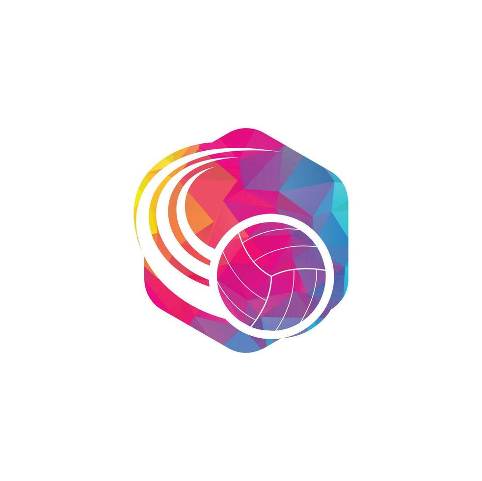 logotipo de voleibol. diseño del logo de la pelota de voleibol. logotipo de jugador de voleibol vector