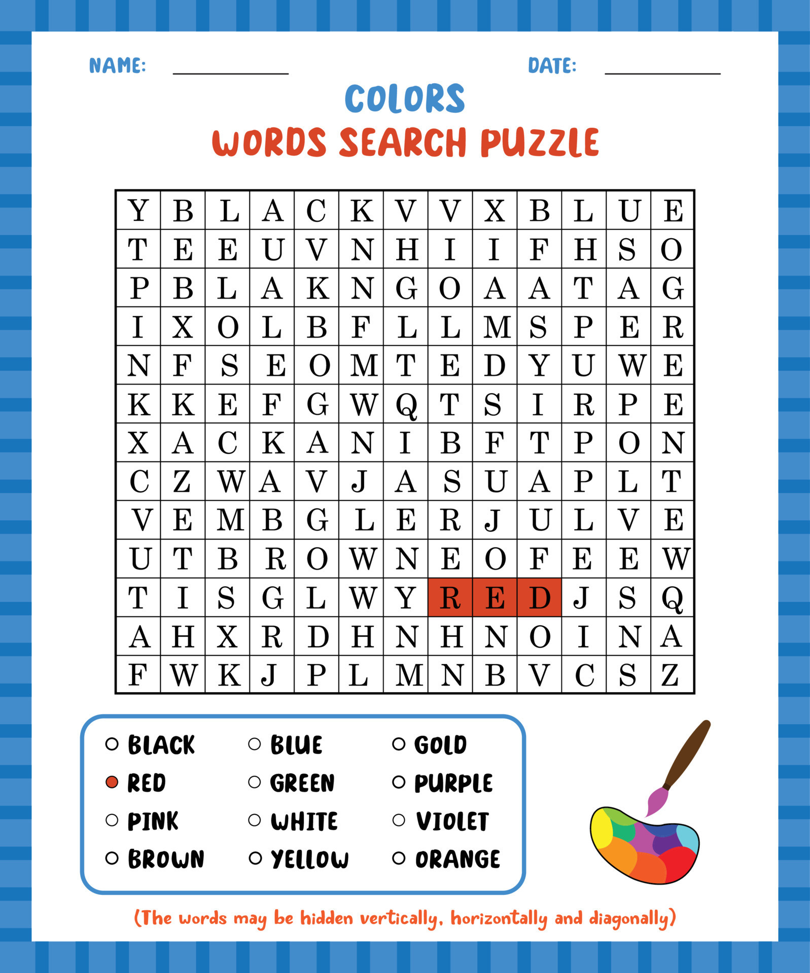 Word Search Game Colors Word Search Puzzle Worksheet For Learning Word Search Game Colors Word Search Puzzle Worksheet For Learning
