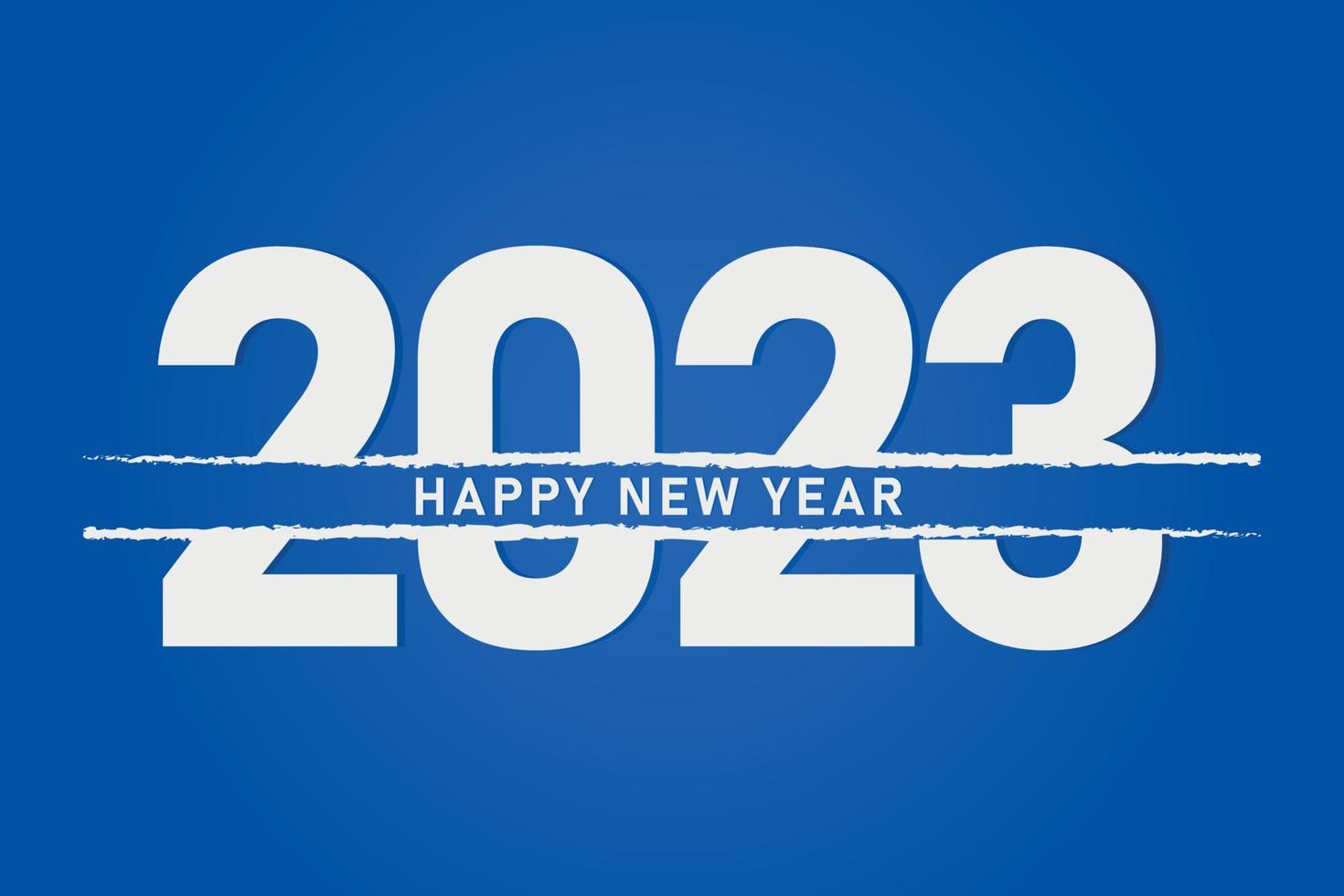 Happy New Year 2023. Text design with blue background. vector