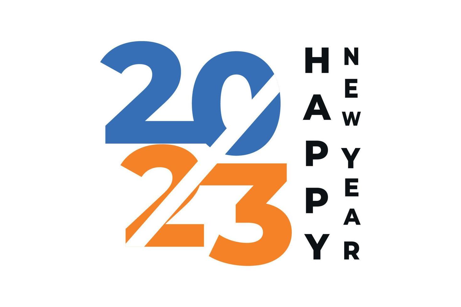 Happy new year 2023 text typography design vector