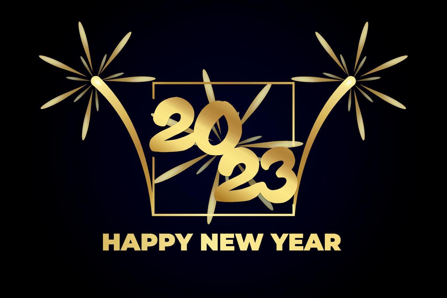 Happy new year 2023 with star vector element