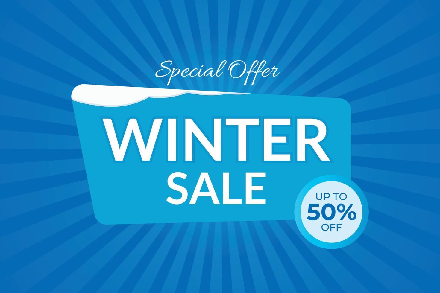 Special winter sale banner design background vector