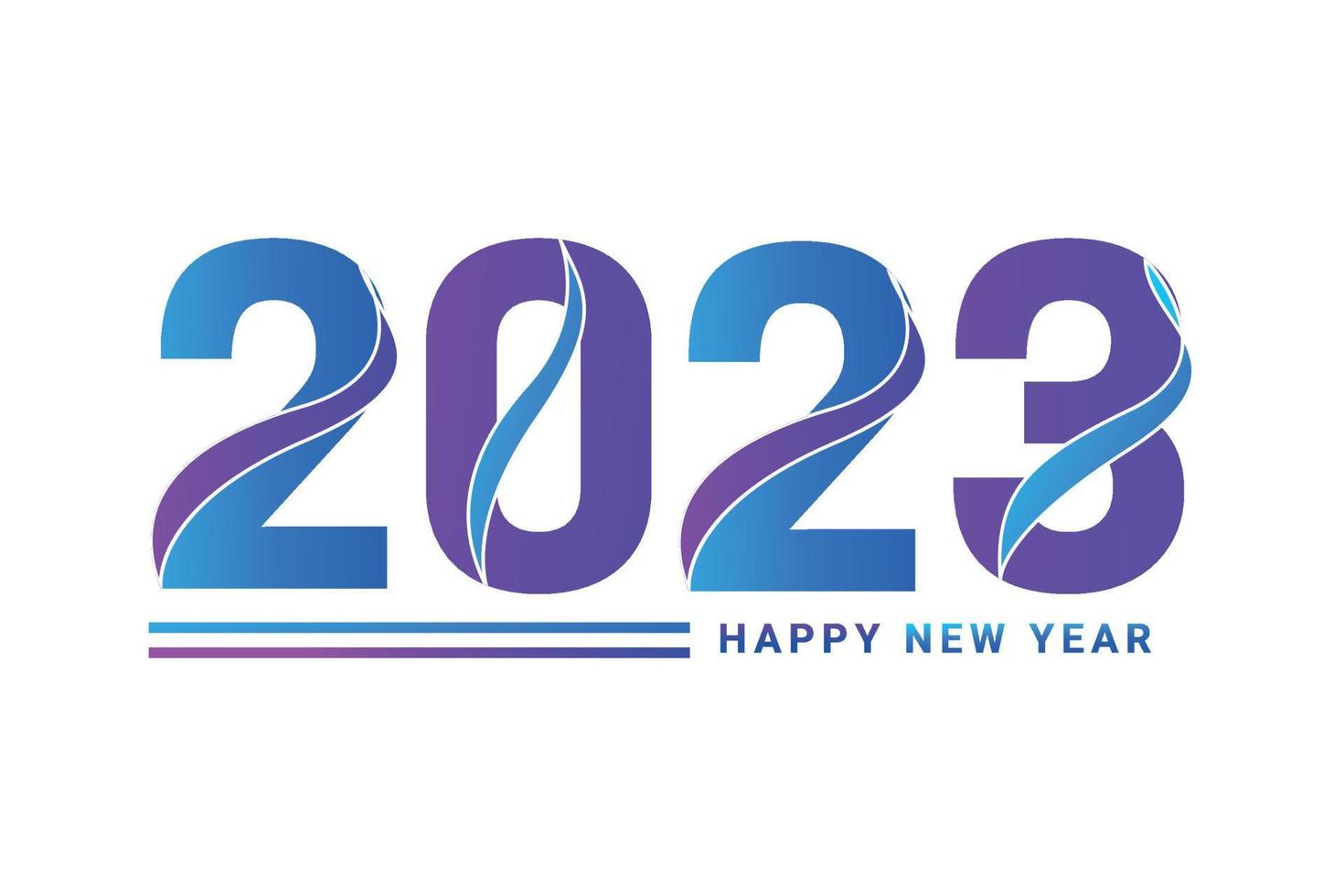 Happy New Year 2023 typography text design. vector