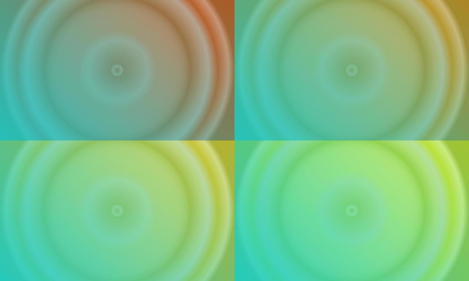 four sets of orange, yellow and pastel blue circle radial gradient abstract background. simple, blur, shiny, modern and color style. use for homepage, backgdrop, wallpaper, poster, banner or flyer vector