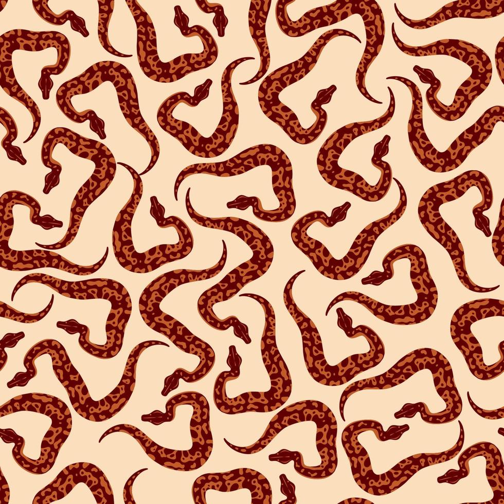 Seamless pattern of red pythons vector