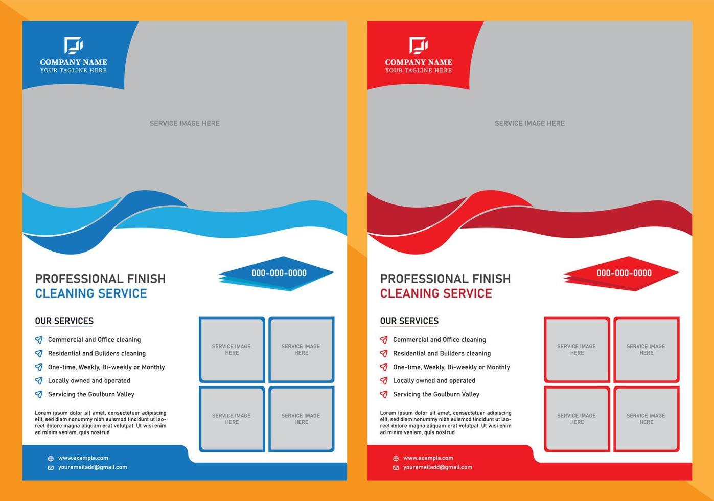 Professional Cleaning Flyer Design vector