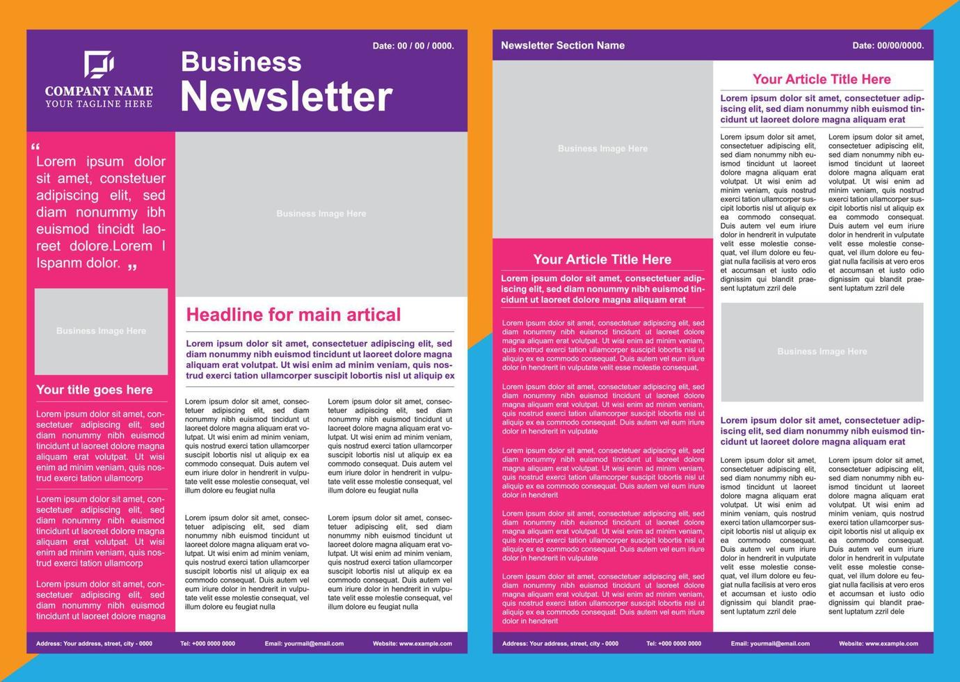 Business Newsletter Design For You vector